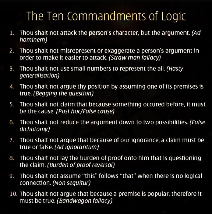 10 COMMANDMENTS OF LOGIC